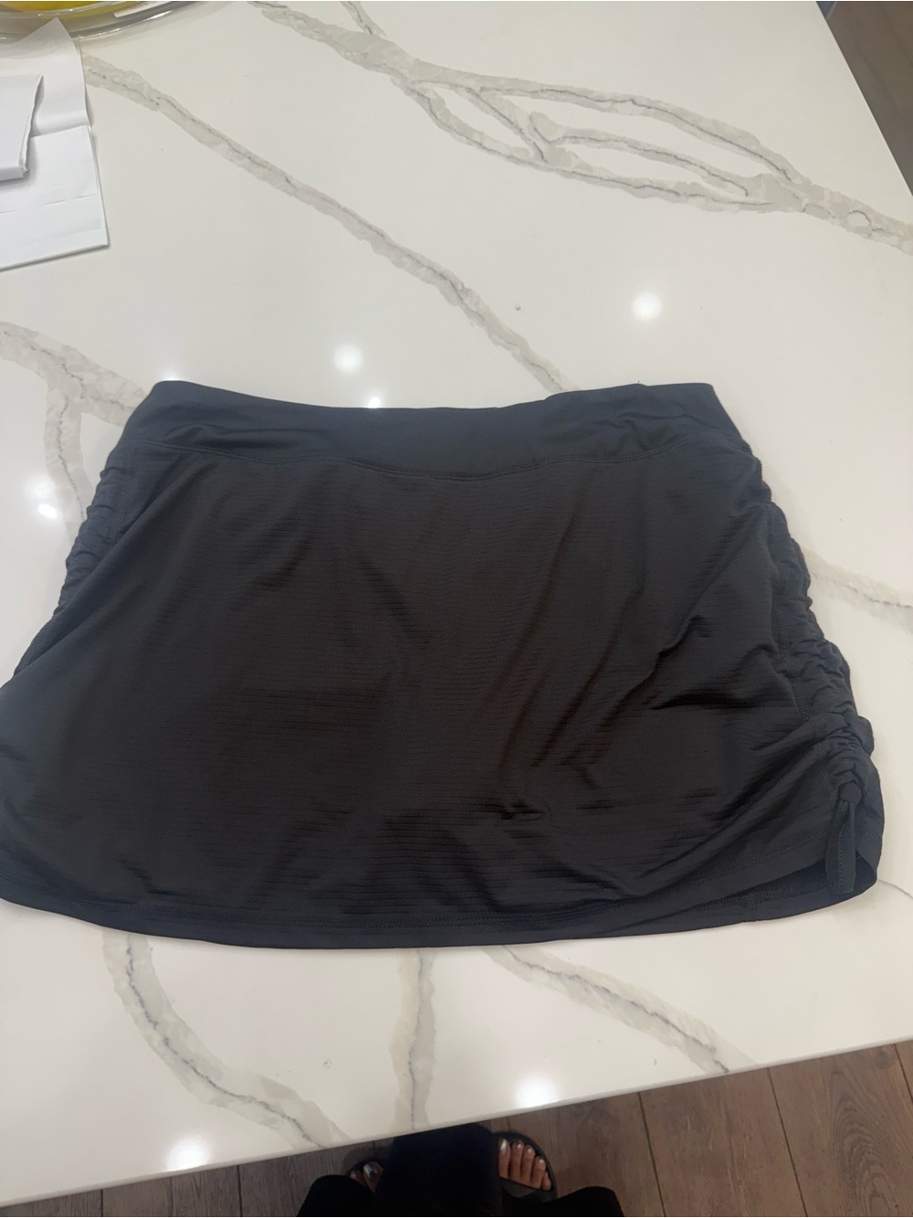 Women’s Black Active Skort with Drawstring Side Ruching